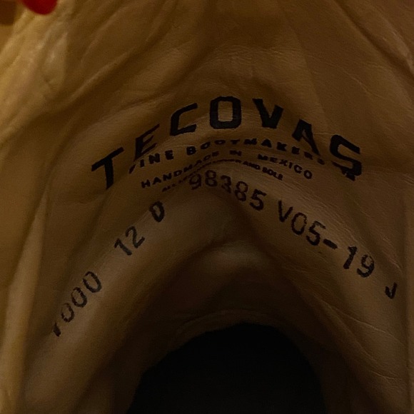 Tecovas Mens Cowboy Boots Tan Leather Western Style Handmade Size 12 D - Picture 7 of 9